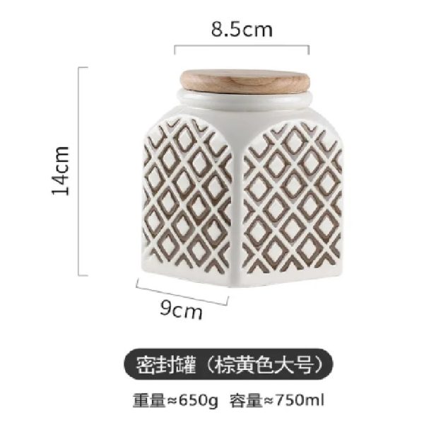 Earthenware Coffee Keeper: Wood Lid & Ceramic Jar